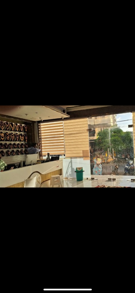 Zebra blinds displayed in our showroom