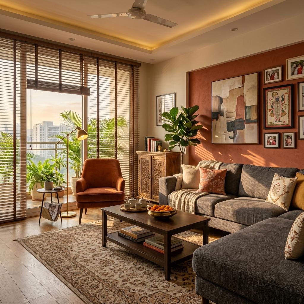 Pinch-pleat luxury curtains in master bedroom